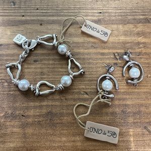 UNO de 50 matching earrings and bracelet set